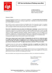 thumbnail of Jour de carence lettre ouverte de la CGT des territoriaux au Maire d’Aulnay-sous-Bois février 2018